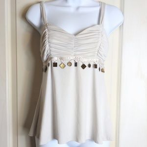 A. Byer med ivory  blouse gold embellish